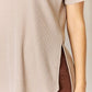 Zenana Baby Waffle Short Sleeve Slit High-Low T-Shirt