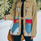 Dropped Shoulder Long Sleeve Printed Denim Jacket