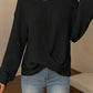 Twisted Waffle-Knit Dropped Shoulder T-Shirt