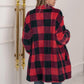 Plaid Collared Neck Longline Coat