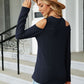 Dropped Shoulder Long Sleeve Blouse