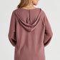Half Button Lantern Sleeve Hoodie