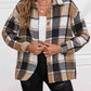 Plaid Collared Neck Button Down Jacket