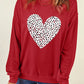 Heart Round Neck Dropped Shoulder Sweatshirt