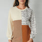 Leopard Patchwork Long Sleeve Top