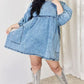 HEYSON Full Size Oversized Denim Babydoll Dress