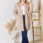 Hailey & Co Full Size Cable-Knit Pocketed Cardigan