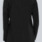 Frill Notched Neck Smocked Designed Long Sleeve Blouse