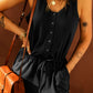 Snap Front Drawstring Waist Romper