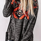 Geometric Long Sleeve Drawstring Hoodie