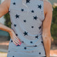 USA Star Print Tank with Slits