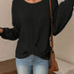 Twisted Waffle-Knit Dropped Shoulder T-Shirt