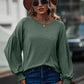 Round Neck Dropped Shoulder Flounce Sleeve T-Shirt