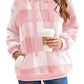 Plaid Half Zip Drawstring Hoodie