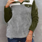 Color Block Collared Sweatshirt with Pockets
