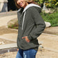 Zip Up Drawstring Hooded Jacket
