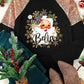 BELIEVE Sequin Long Sleeve Round Neck Blouse