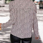 Printed Round Neck Puff Sleeve Blouse