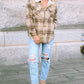 Plaid Collared Neck Button Down Jacket