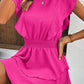 Textured Smocked Waist Layered Dress