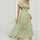 Smocked Square Neck Puff Sleeve Dress