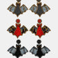 Bat Shape Beaded Dangle Earrings