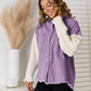 Raw Hem Contrast Button Up Jacket
