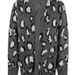 Leopard Open Front Dropped Shoulder Cardigan