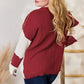 Hailey & Co Full Size Color Block Dropped Shoulder Knit Top