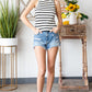 Striped Ribbed Round Neck Tank
