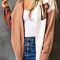 Color Block Textured Drop Shoulder Shacket