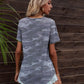 Glitter V-Neck Short Sleeve Tee Shirt