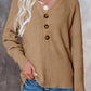 Half Button Long Sleeve Knit Top