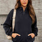 Half Zip Drop Shoulder Sweatshirt and Pocket