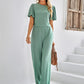Textured Flutter Sleeve Top and Pants Set