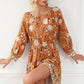 Floral Cutout Tied Front Mini Dress