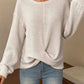 Twisted Waffle-Knit Dropped Shoulder T-Shirt