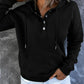 Half Snap Drawstring Long Sleeve Hoodie