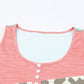 Leopard Color Block Decorative Button Tank
