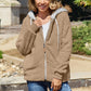 Zip Up Drawstring Hooded Jacket