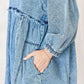 HEYSON Full Size Oversized Denim Babydoll Dress
