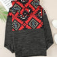 Geometric Long Sleeve Drawstring Hoodie
