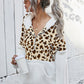 Leopard Half-Zip Dropped Shoulder Hoodie