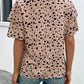 Ruffled Printed Short Sleeve Blouse