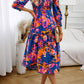 Printed Smocked Lantern Sleeve Ruffled Dress