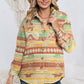 Geometric Button Down Collared Jacket