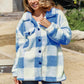 Plaid Button Up Collared Neck Jacket