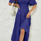 Smocked Square Neck Puff Sleeve Dress