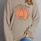 Pumpkin Graphic Round Neck Long Sleeve Sweatshirt
