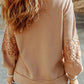 Plus Size Waffle -Knit V-Neck Long Sleeve Blouse
